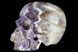 Realistic, Carved Chevron Amethyst Skull #116376-3